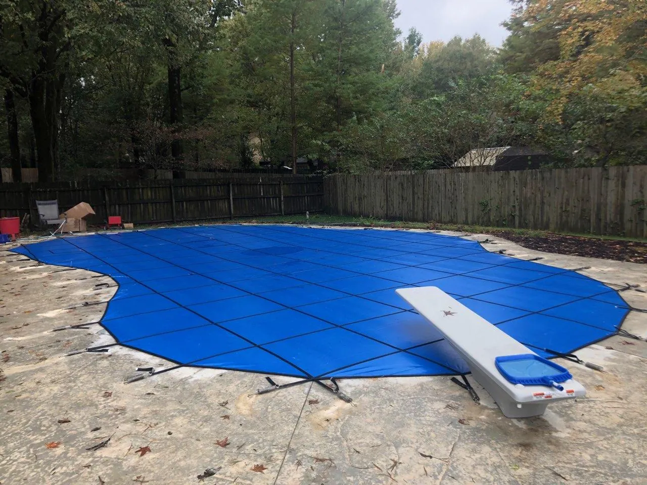 Pool cover installation